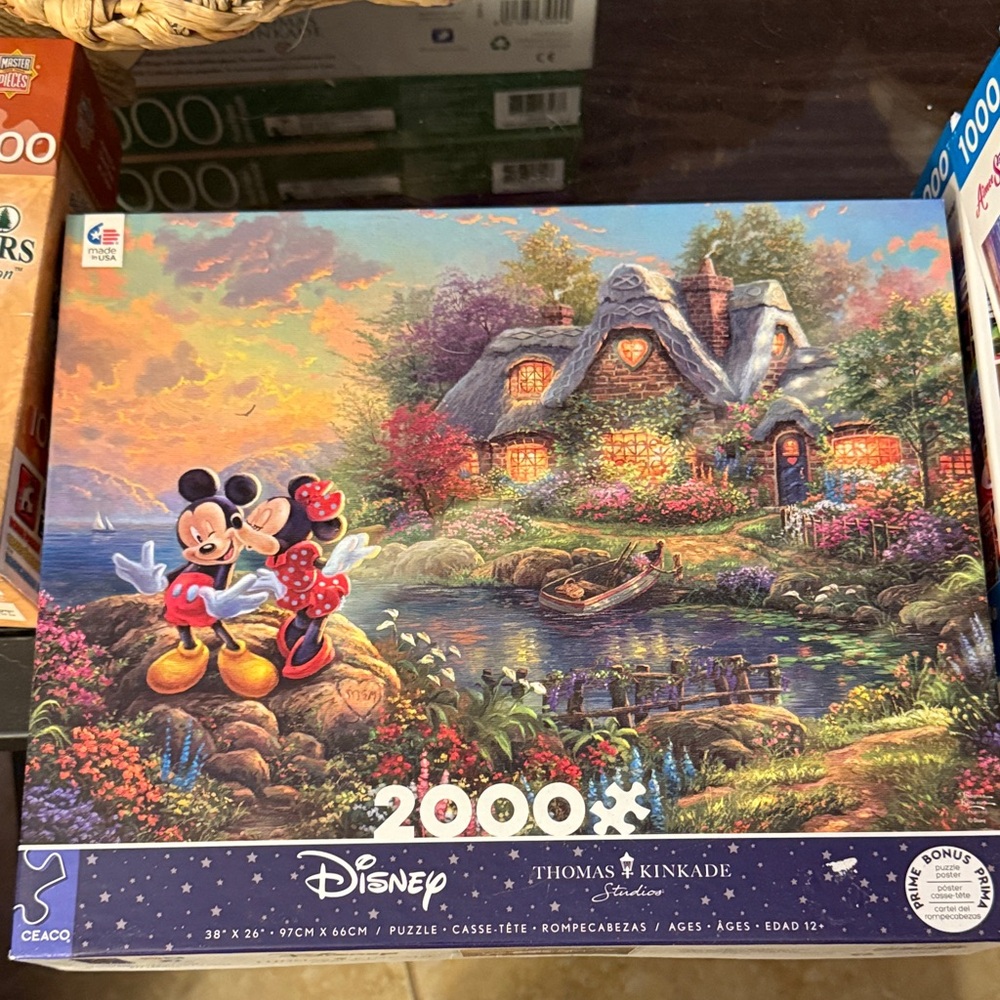 Disney Thomas Kinkade Puzzle - Mickey & Minnie in Vibrant Colors